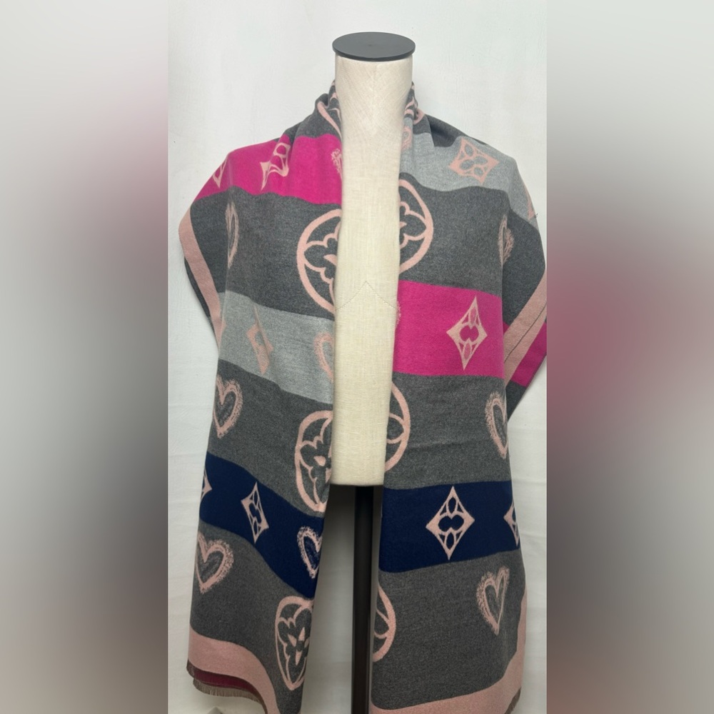 1pc Patterned Faux Cashmere Scarf Fashionable And Versatile Shawl NWT